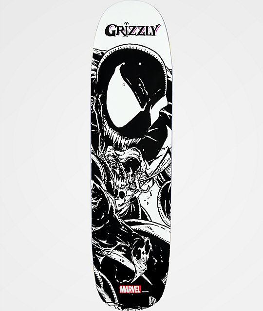 Grizzly x Marvel Venom Pen & Ink 8.0" Cruiser Skateboard Deck