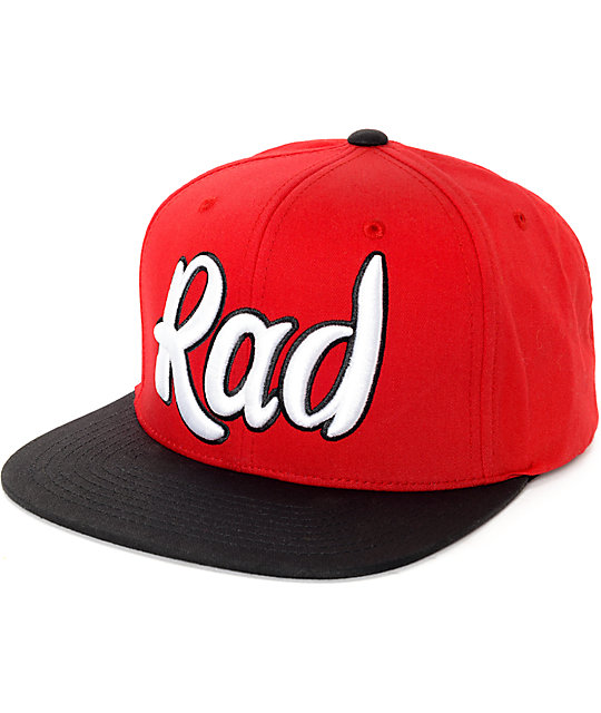 Neff Word Cap Rad Red & Black Snapback Hat