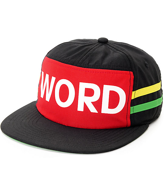 Neff Yo Cap Word Rasta Snapback Hat