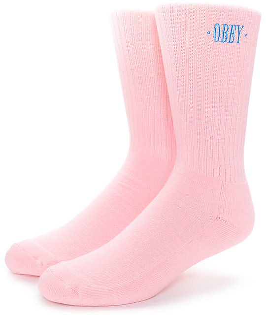 Obey New Times Pink Crew Socks