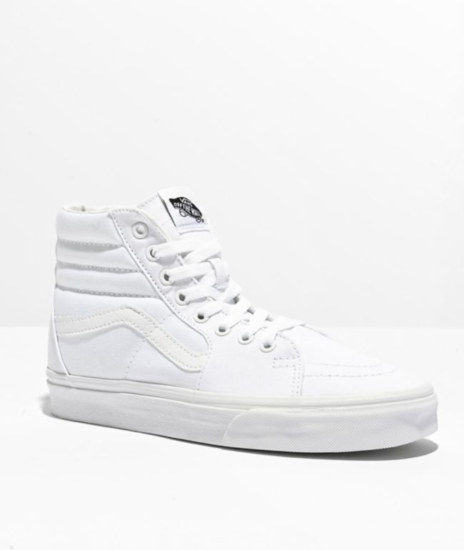 Vans Sk8-Hi True White Canvas Skate Shoes - Vans