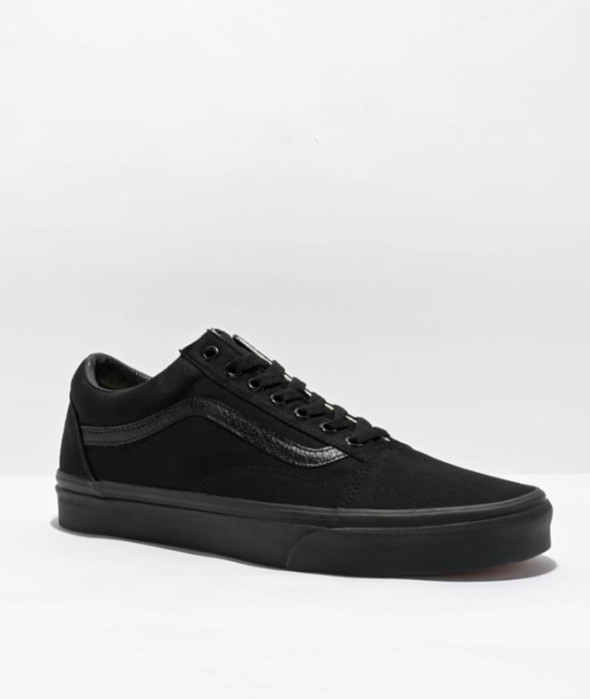 Vans Slip On Monochromatic Black Skate Shoes Zumiez