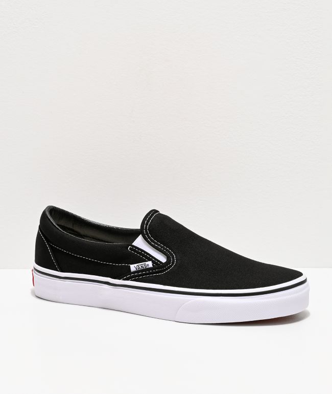 Vans black 2025 slip on sneakers