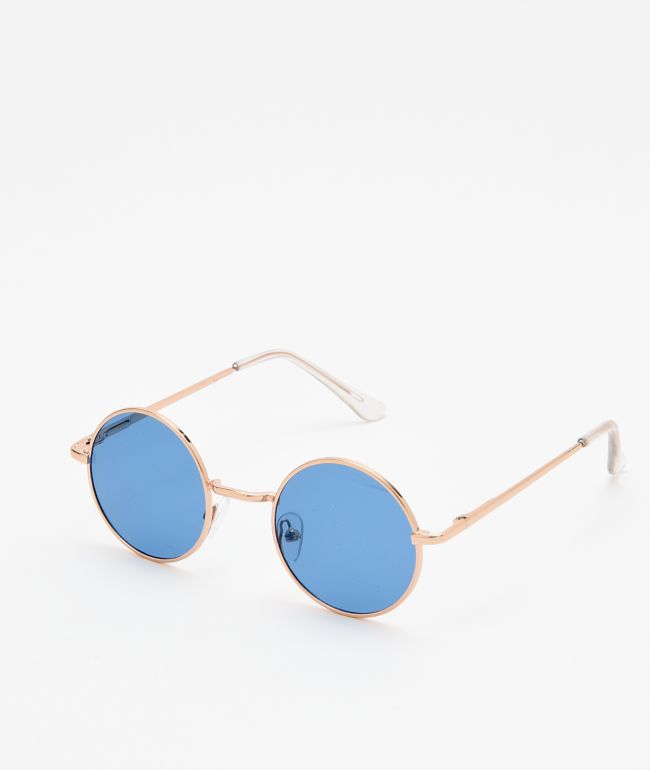 Kid Navy & Gold Round Sunglasses - I SEA