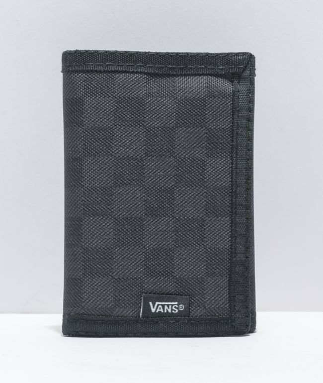 Vans Slipped Black & Grey Checkerboard Trifold Wallet - Vans