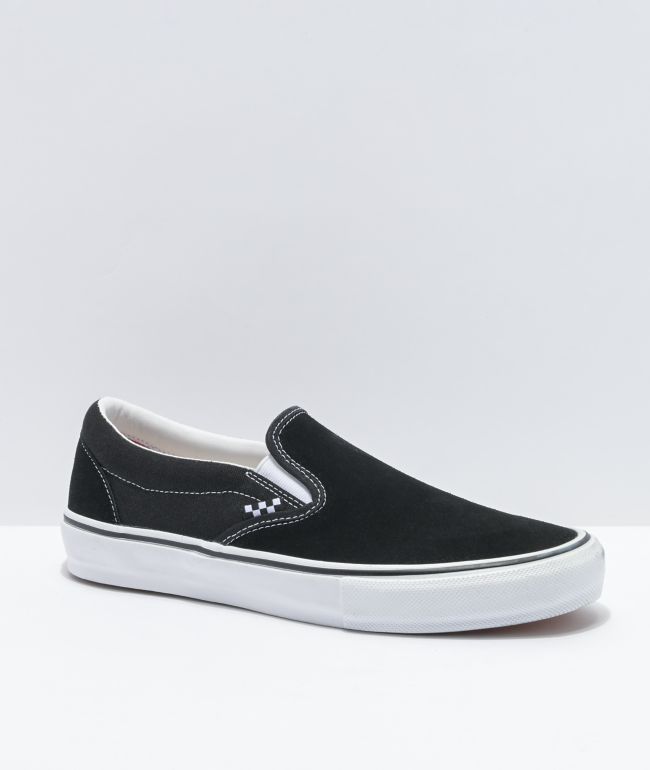 Vans Classic Slip On Black White Shoes Zumiez