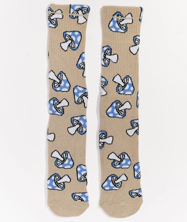 HUF Shrooms Tan Crew Socks - HUF