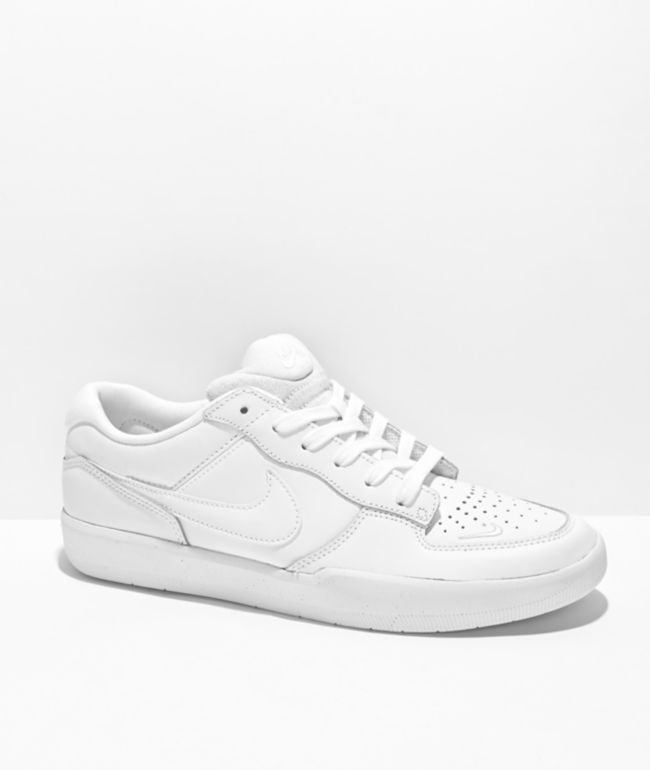 Nike SB Force 58 Premium Leather White Skate Shoes - Nike