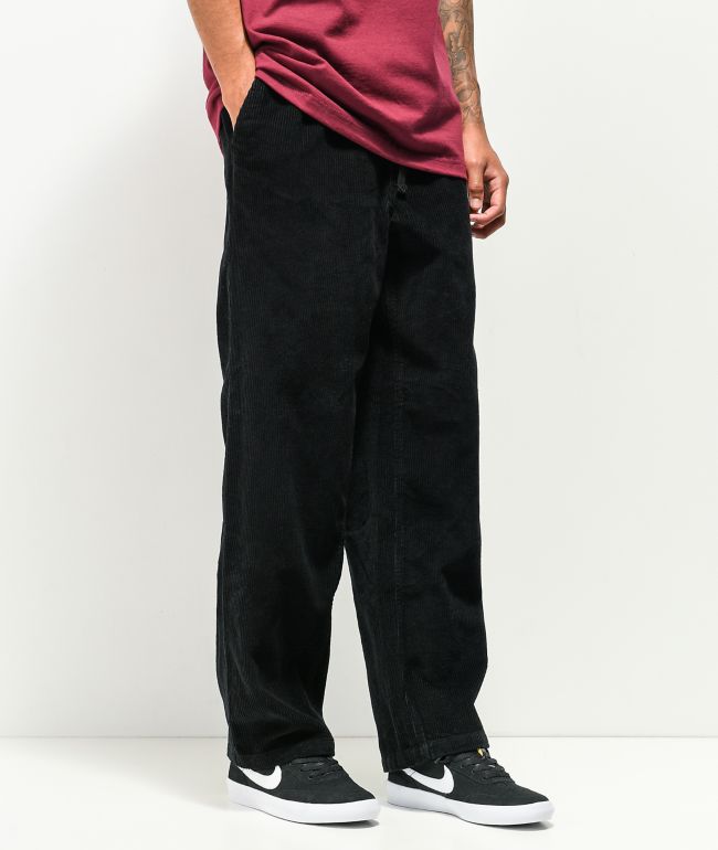 Empyre Loose Fit Embroidered Black Denim Skate Pants