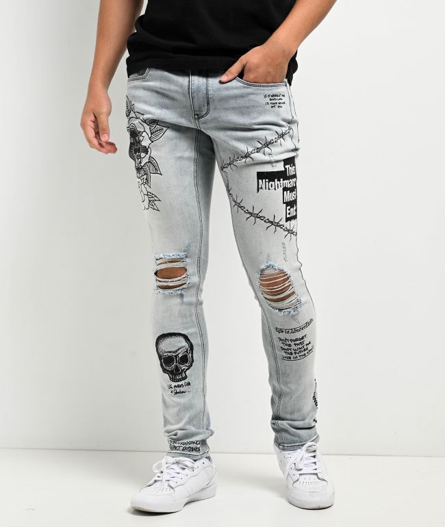 Ninth Hall Rogue Coated Denim Black Skinny Jeans