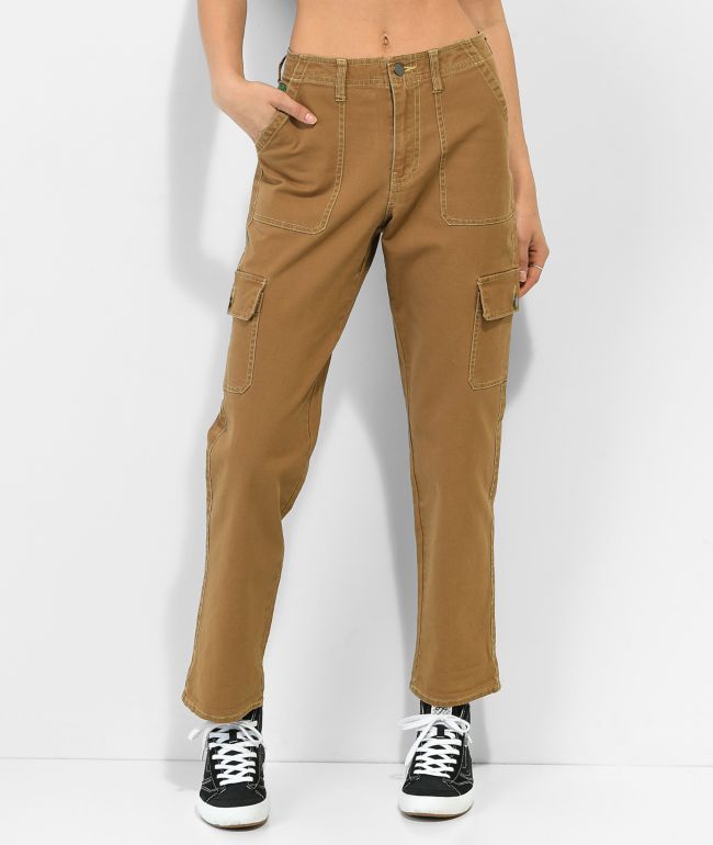 Empyre Marlo Bronze Brown Canvas Cargo Pants - Empyre