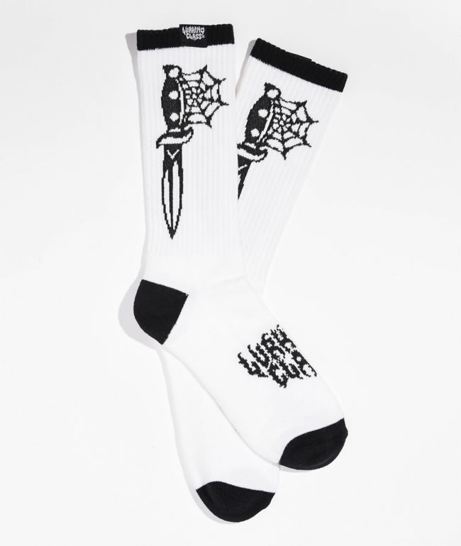 Lurking Class by Sketchy Tank Dagger White Crew Socks - Lurking Class by Sketchy Tank