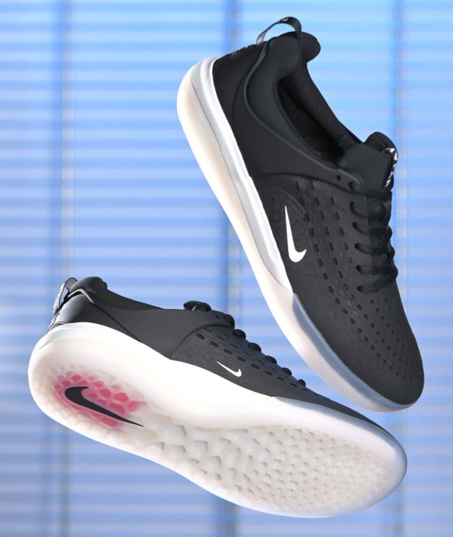 Nike SB Nyjah Free 2.0 Black White Skate Shoes Zumiez