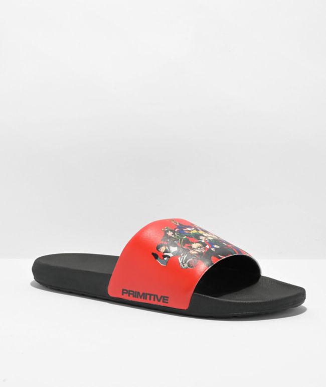 Primitive x Demon Slayer Tanjiro & Nezuko Black Slide Sandals