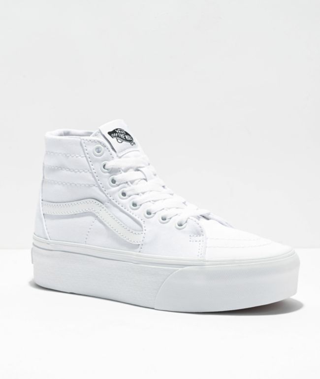 Platform old skool vans on sale white