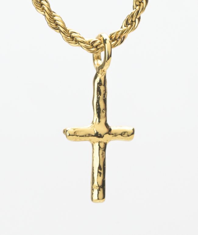 Saint Midas Ancient Cross 20" Gold Necklace - Saint Midas
