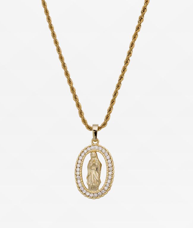 Saint Midas YG Guadalupe 20" Gold Necklace - Saint Midas