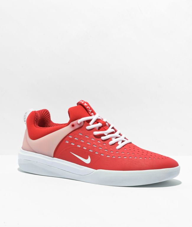 Nike SB Nyjah 3 Hot Punch White Skate Shoes Zumiez