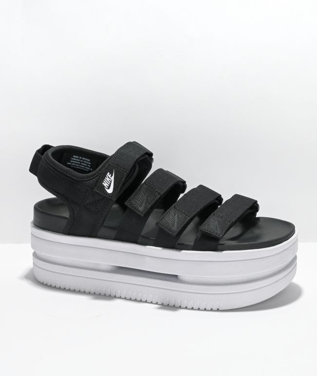 Nike Icon Classic Platinum Violet Sail Platform Sandals Zumiez