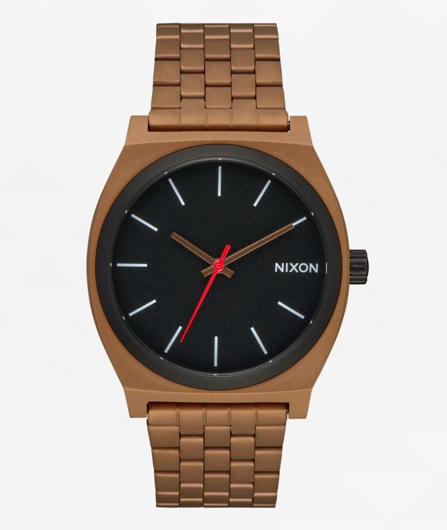 Nixon gold watch online red face