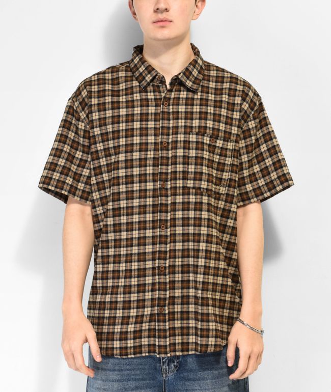 Independent Uncle Charlie Red & Black Short Sleeve Flannel Shirt