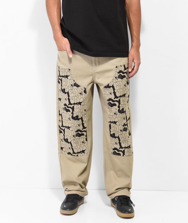 Empyre Double Knee Bubble Khaki Skate Pants - Empyre