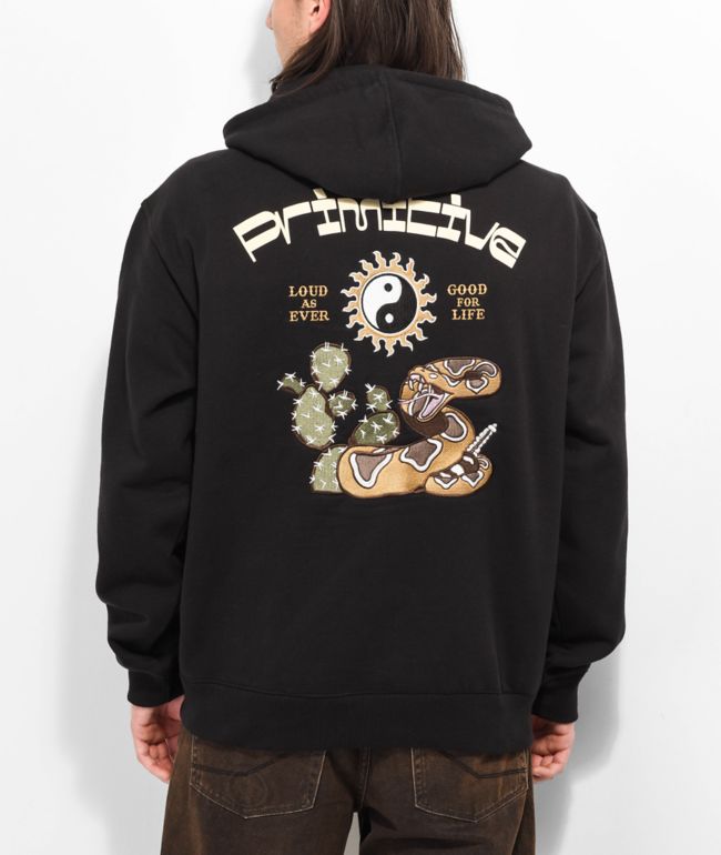 Primitive Dune II Black & White Contrast Stitch Zip Hoodie