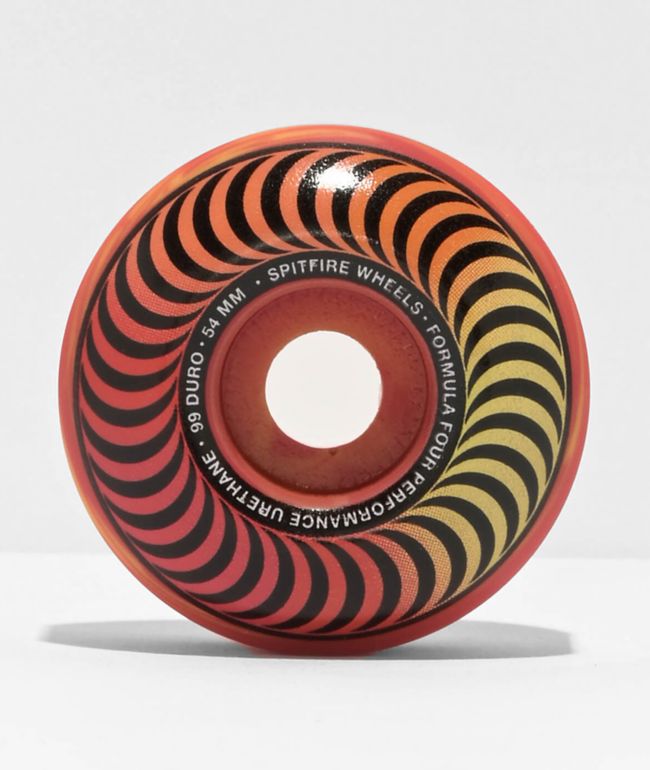 Spitfire Formula Four Swirled Classic Red & Yellow 53mm 99d Skateboard