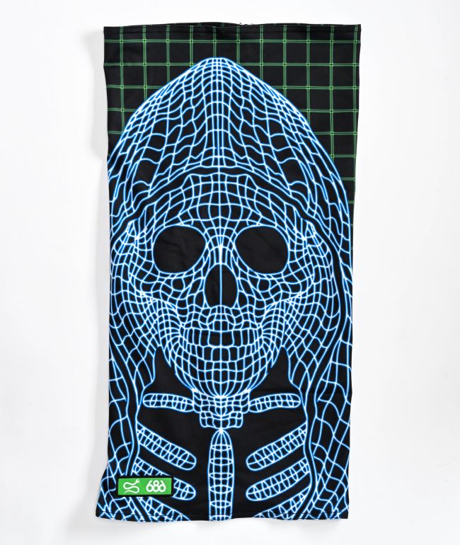 686 x Samborghini Double Layer Black & Green Face Warmer - 686