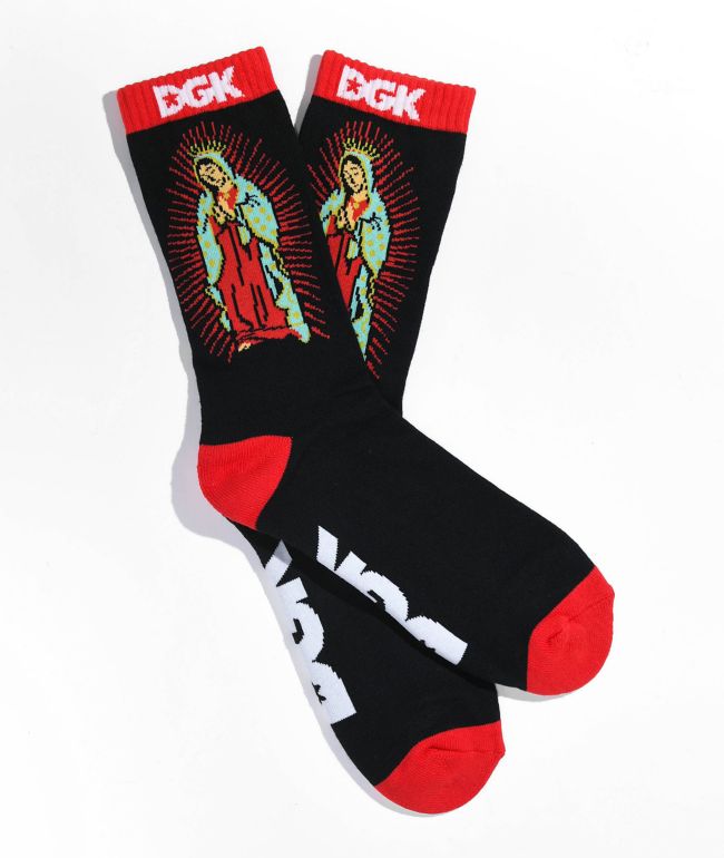 DGK Guadalupe Black & Red Crew Socks - DGK