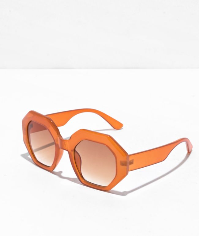 Misty Orange Octagonal Sunglasses - I SEA