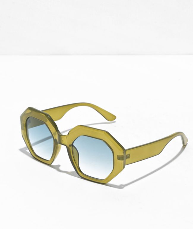 Misty Olive Octagonal Sunglasses - I SEA
