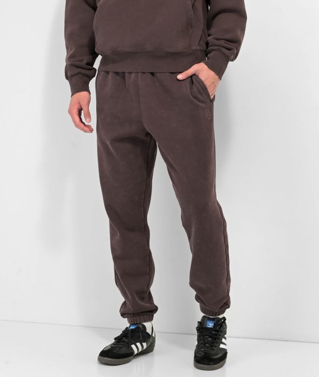 Ninth Hall Fundamentals Brown Wash Relaxed Sweatpants - Ninth Hall Fundamentals