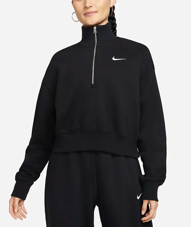 Nike Sportswear Phoenix Fleece Black High Waisted Wide Leg