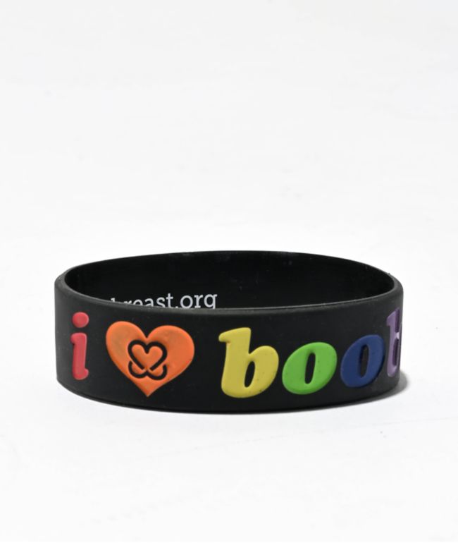 Funny I Love Boobies Bracelet Wristband 12-Pack - Selection of Sexy Heart  Designs, Longer 202mm 8 Length, Comfortable, Colorful Rubber Silicone.  Black with White, Red. Gift for Men, Women, 8 inch, Silicone 