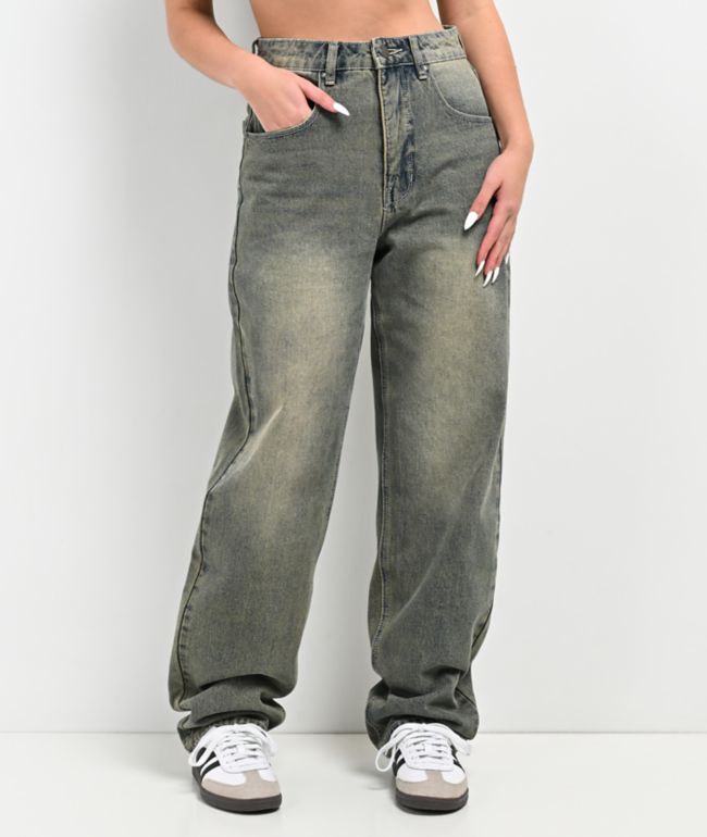 Empyre Tori Overdyed Petrol Wash Skate Jeans - Empyre