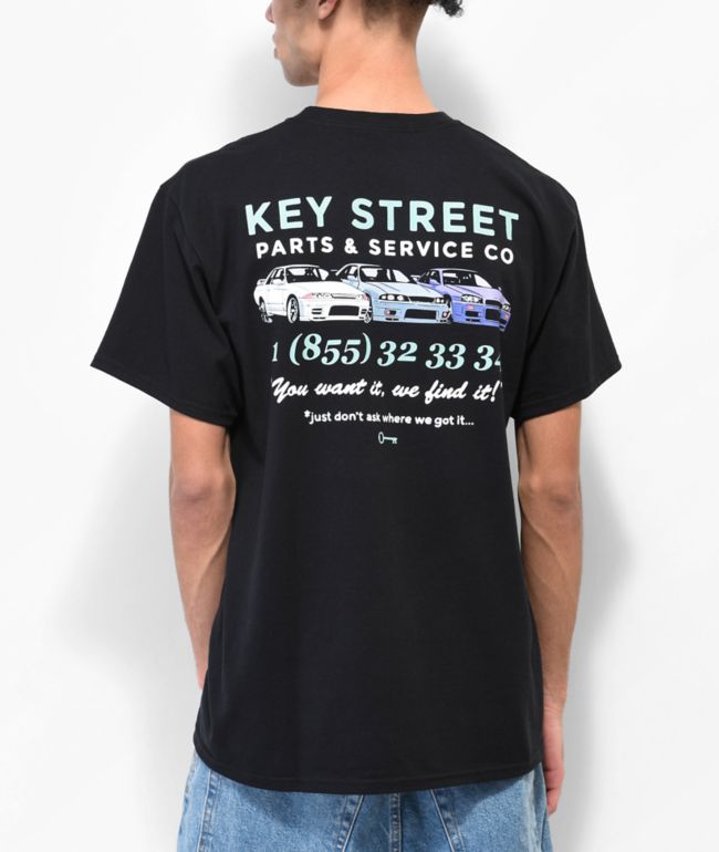 Key Street Parts & Service Black T-Shirt - Key Street