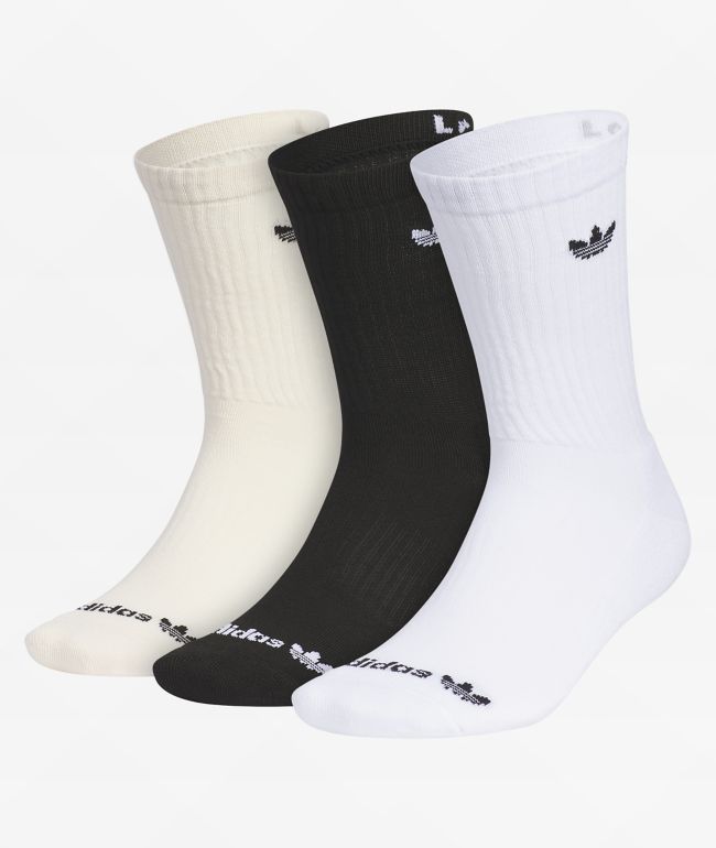 adidas Training 3 pack crew socks in white