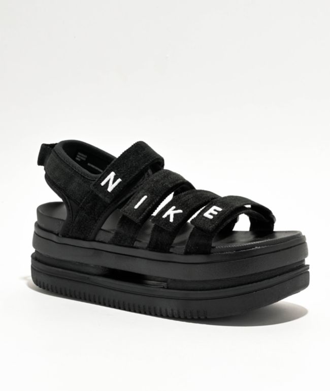 Nike Icon Classic Platinum Violet Sail Platform Sandals Zumiez