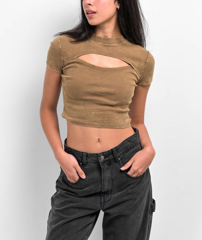 Zine Havanna Lead Buckle Long Sleeve Crop T-Shirt | Zumiez