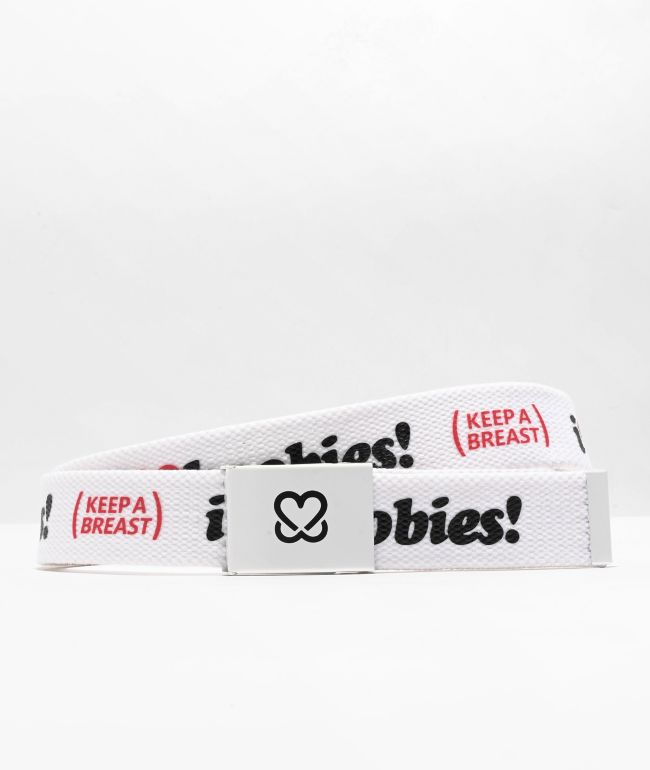 Keep A Breast Foundation I Heart Boobies White Web Belt - Keep A Breast Foundation