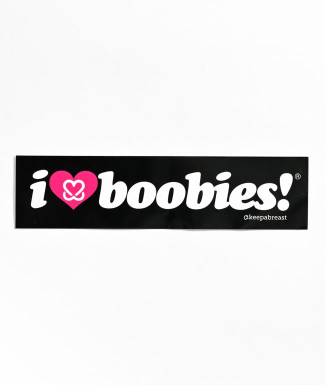 Keep A Breast Foundation I Heart Boobies Black Bumper Sticker - Keep A Breast Foundation