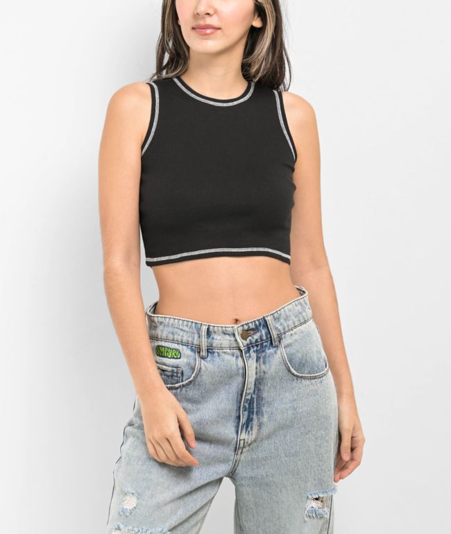 Zine Sunney Grey Crop Tank Top | Zumiez