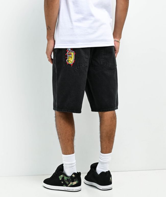 Baggy Black Jorts | Grailed