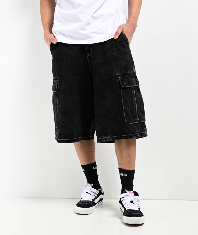 Empyre Cargo Loose Fit Light Blue Denim Skate Shorts | Zumiez