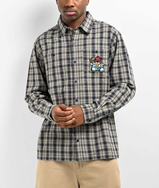 Empyre Glen Black, White & Brown Stripe Short Sleeve Zip