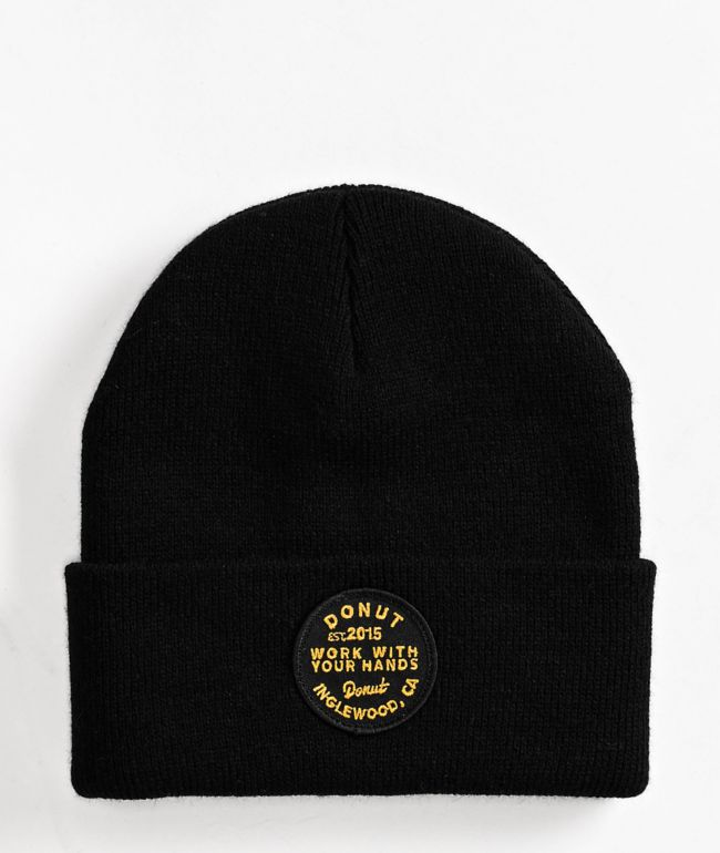 Donut Logo Black Beanie | Zumiez