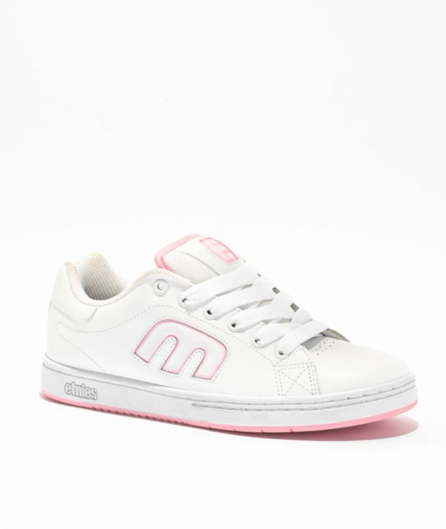 etnies Callicut White & Pink Skate Shoes - etnies