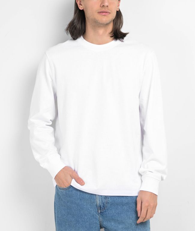 Ninth Hall Fundamentals White Boxy Long Sleeve T-Shirt - Ninth Hall Fundamentals