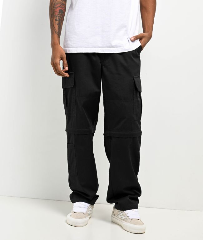 COLLUSION tapered skate pants in black with contrast stitch